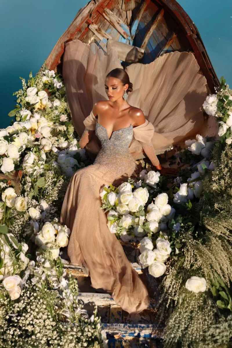 Chic Mermaid Prom Dresses With Off The Shoulder Sweetheart Beads Sequins Floor Length Plus Size Formal Special Occasion Vestido De Noite