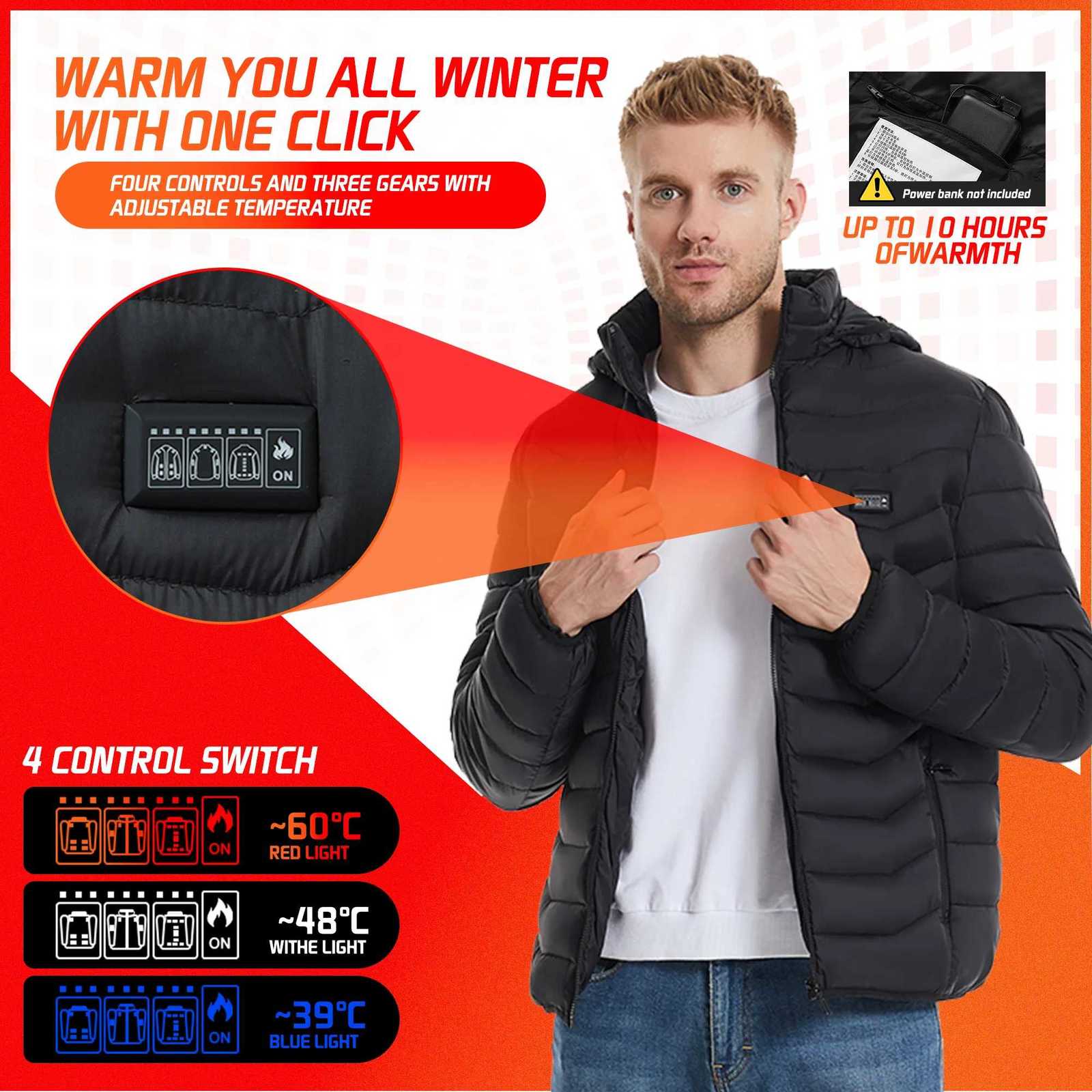 Heated Jacket TODWARM 21 Areas Winter Mens Womens Motorcycle Jacket USB Electric Heating Jacket Heated Vest Moto ThermalT251107