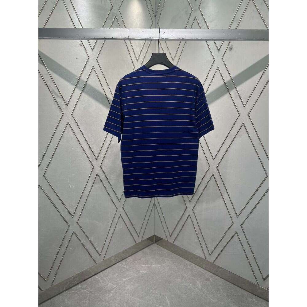 Early Spring New College Style Letter Sticker Short T-Shirt With Contrasting Stripes Round Neck Top For Women