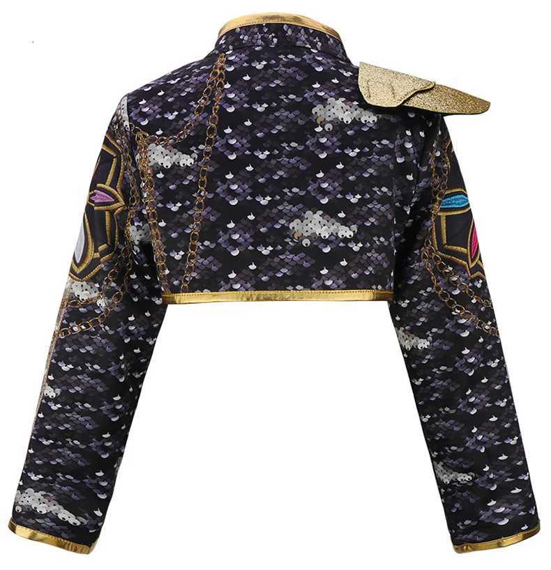 Childrens Kpop Demon Hunter Rumi Cosplay Costume Anime Girls Golden Black Role Play Outfit Stage Performance Halloween Sets W251107