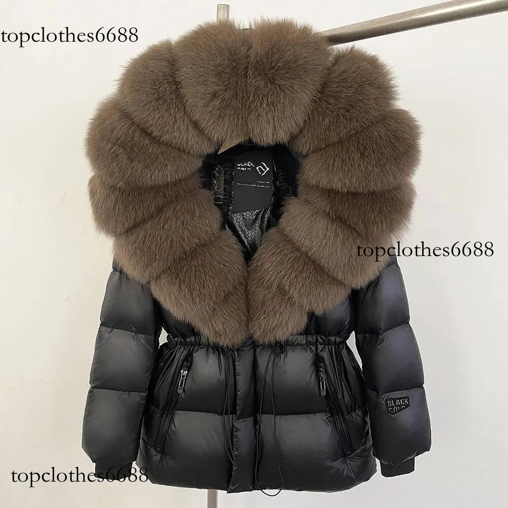 2025 Reality Winter Clothes Women Big Fox Fur Coat Autumn Warm Natural White Goose Duck Female Hooded Puffer Jacket real fur coat women