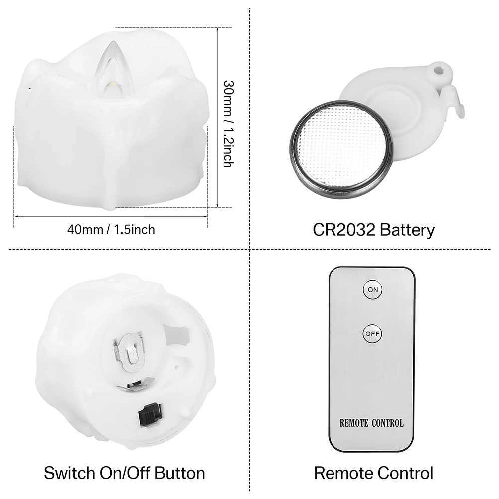 Remote Timer Tea Lights Candles Battery Operated Flameless LED Tealight Votives for Wedding Christmas Halloween Holiday Decor W251107