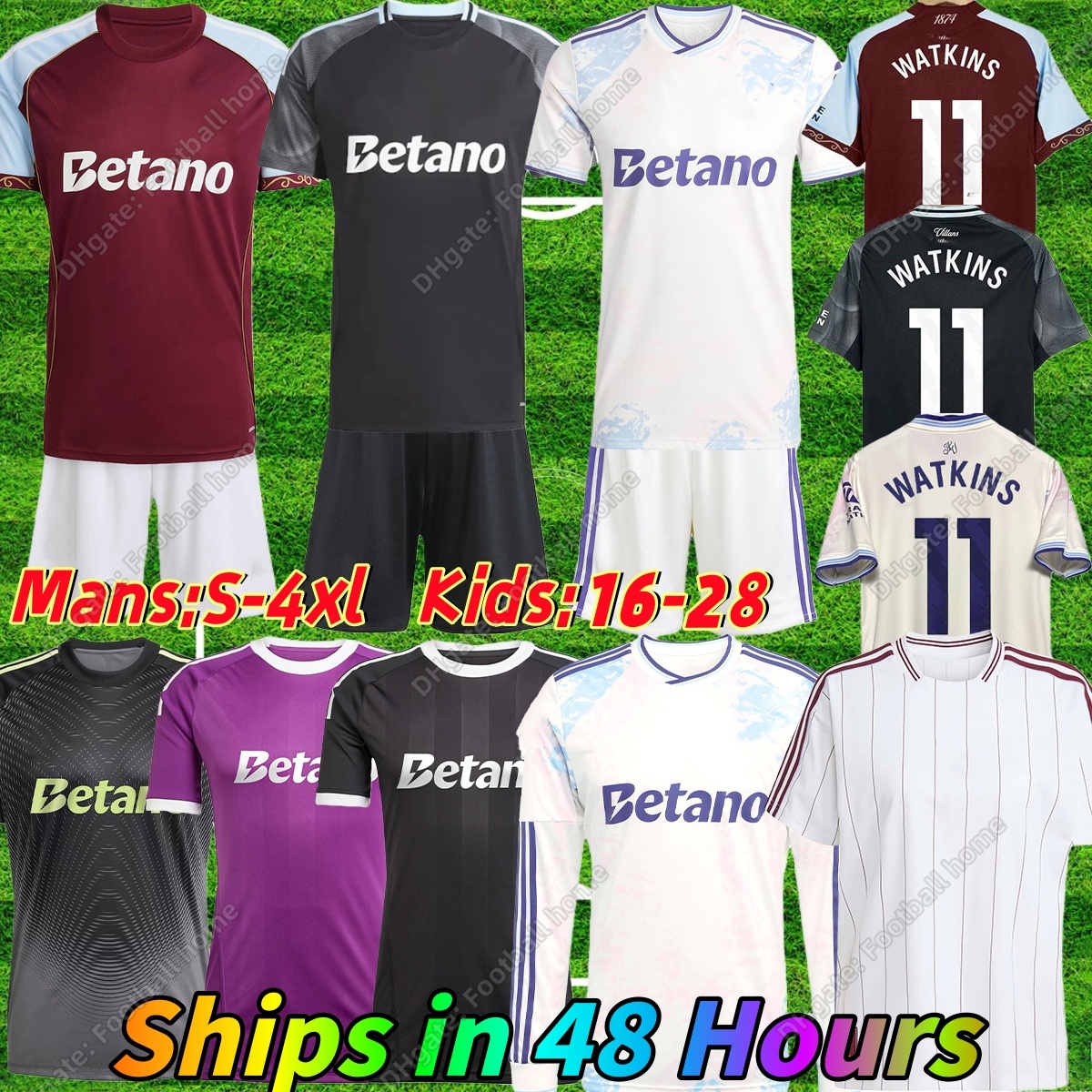 2025 2026 Aston S-4XL villa WATKINS BAILEY MALEN soccer jersey home away third GK McGINN ONANA KONSA MARTINEZ Men kids kit football shirt set Mens top TIELEMANS rogers6