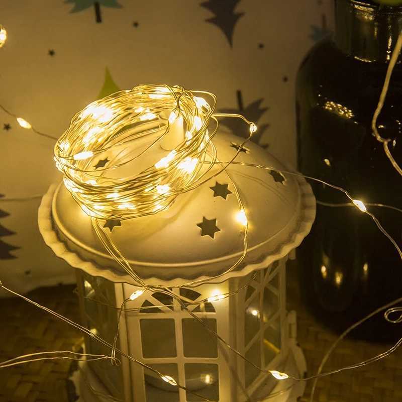2M 5M 10M LED String lights Silver Wire Christmas Garlands Festoon led Fairy Light Christmas Decorations for Home Room Tree W251107