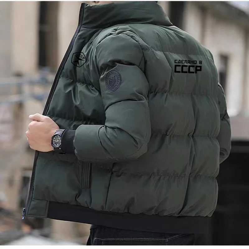 Thick mens warm jacket winter casual mens jacket CCCP mens windproof cotton down jacket new productT251107
