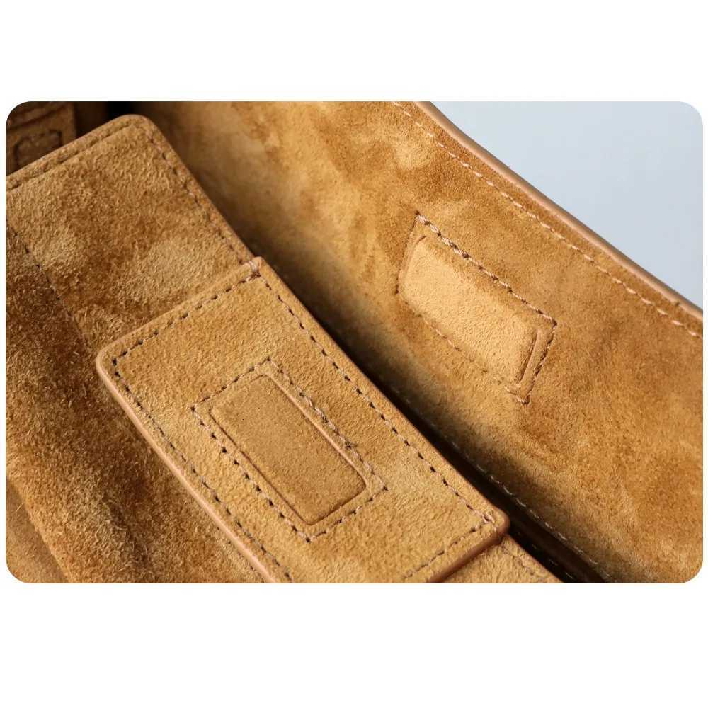 Niche Light Luxury High Sense Retro Suede Casual Cashmere Small Square Bag Single Shoulder Messenger Bag Commuting TemperamentW251107