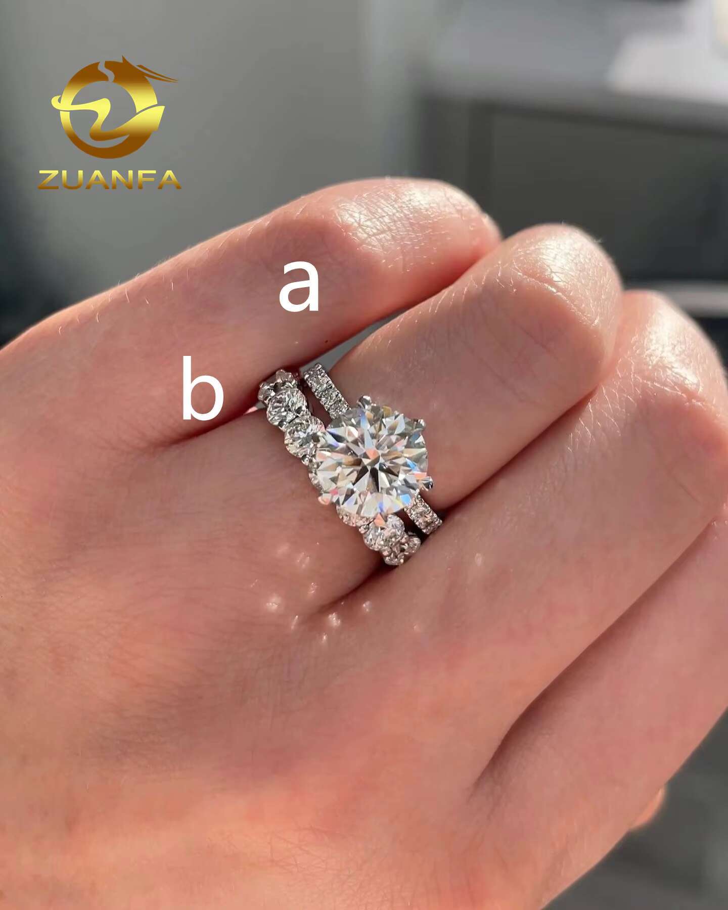 VVS Moissanite Jewelry With GRA Certificate Luxury 925 Wedding Band Diamond Ring White Gold Plated Fine Jewelry Ring for Women