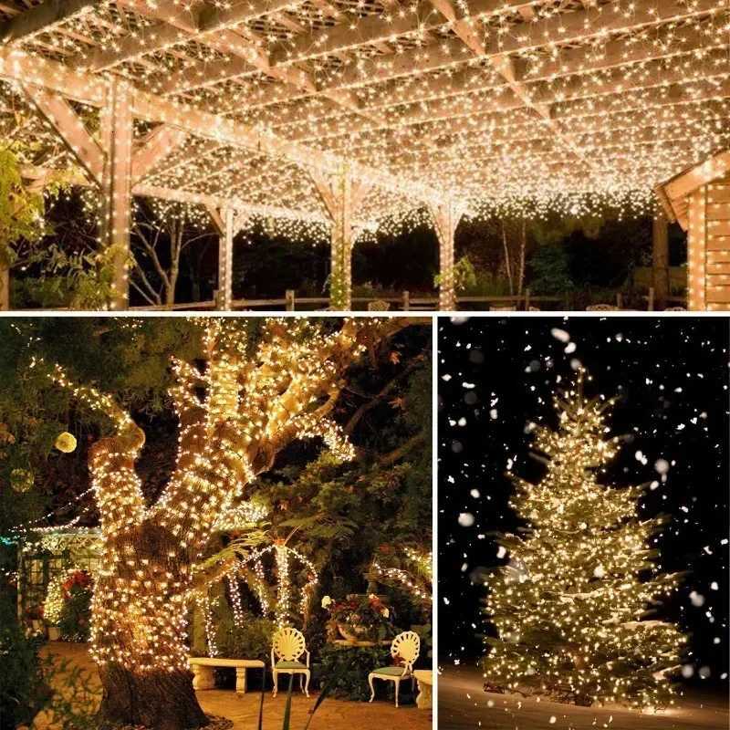 Solar String Lights Led Outdoor Solar Christmas Lights with 8 Modes Twinkle Fairy Lights for Garden Weddin Christmas Decoration W251107