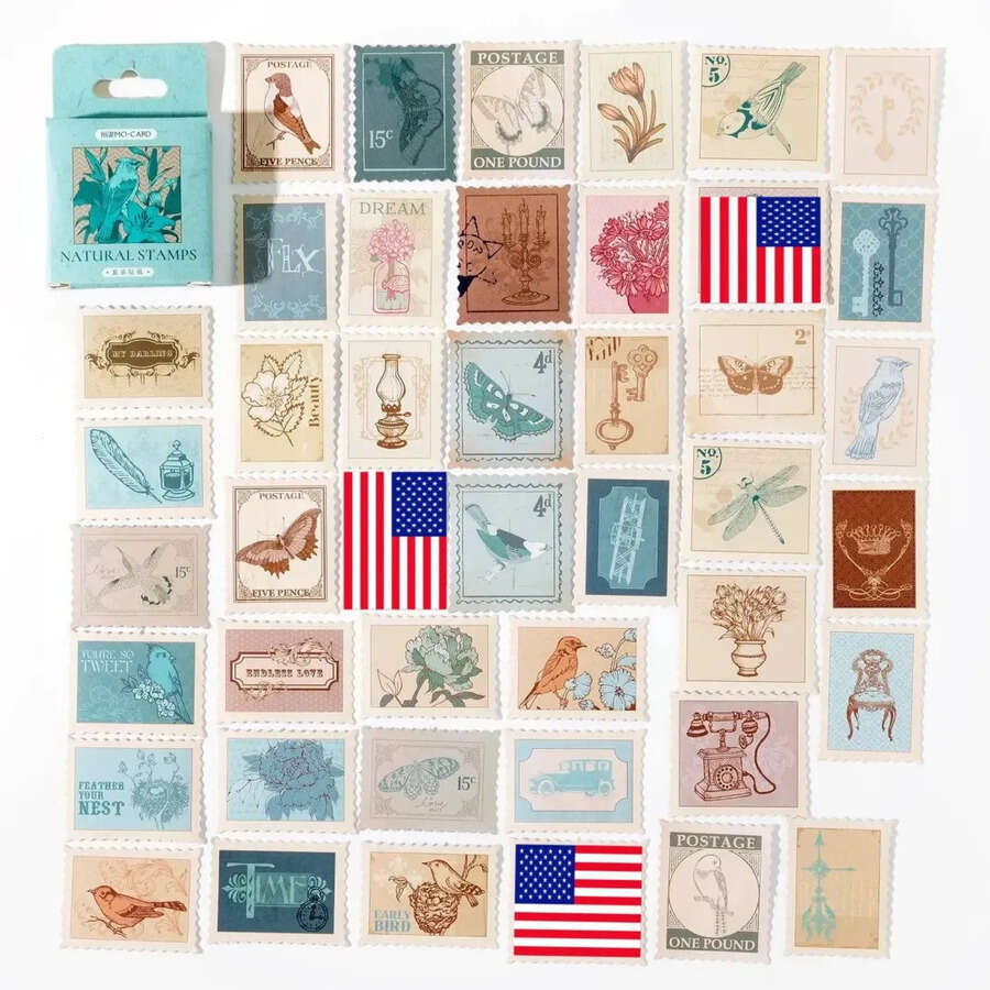 wholesale best for your letter General Postcard Envelope Postage Adhesive Tag Decorative Tag Decorative Stamp roll Diy Stickers