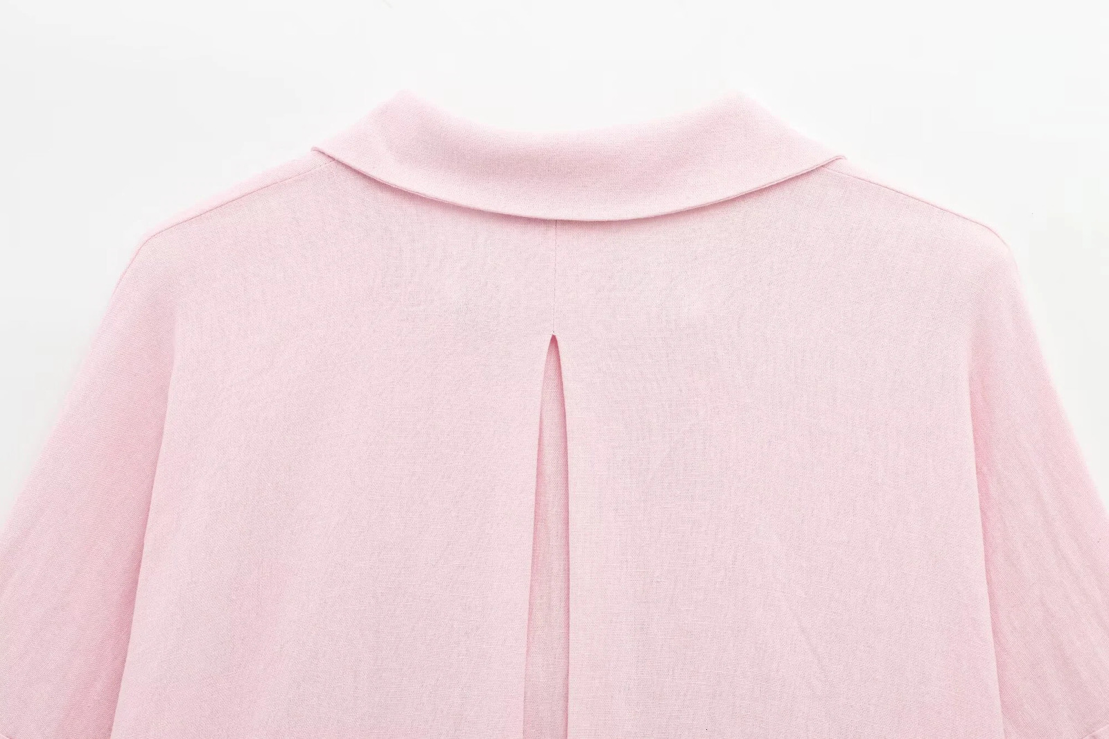 SpringSummer Womens Clothing Lightweight Linen Blended Wide Sleeves Comfortable Shirt 250407