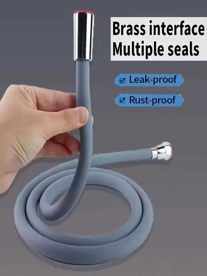 Upgraded 15/2/ Silicone Shower Hose ible Anti-Winding Pipe High Pressure Powerf Shower Tube Bathro Accessories Y251107