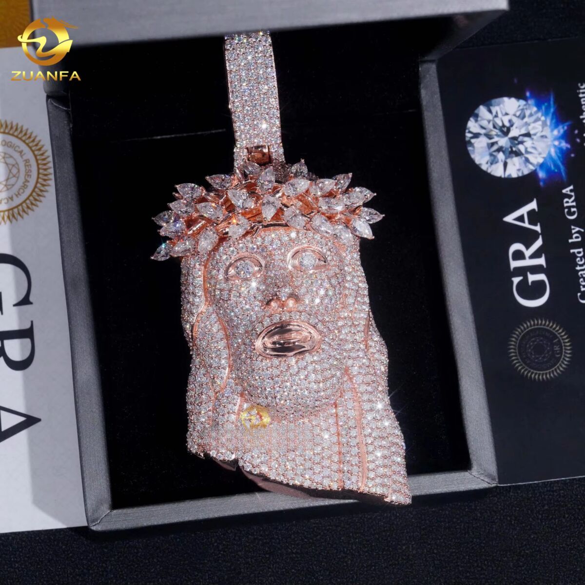 Exquisite Big Piece 3D Jesus Pendant Moissanite Pendants Iced Out Dias custom moissanite pendant Religious Jewelry