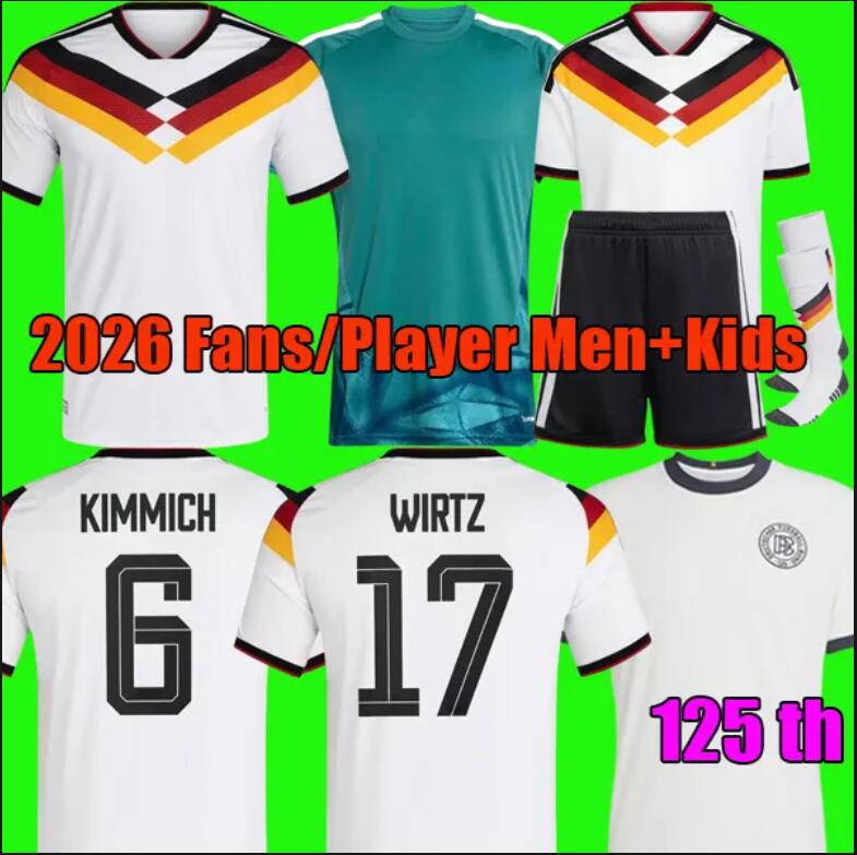 S-4XL 25 56 125 Year Anniversary Germany soccer jerseys WIRTZ PAVLOVIC WOLTEMADE KIMMICH Fans Player 2026 World Cup shirts Men Kids Kit Set