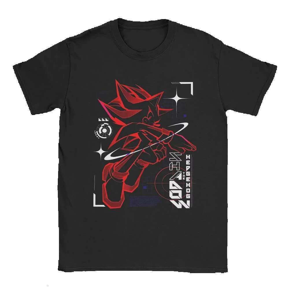 2025 men's and women's retro 90s shadow hedgehog fashionable summer T-shirt Y2K basic printed cotton blanket birthday gift