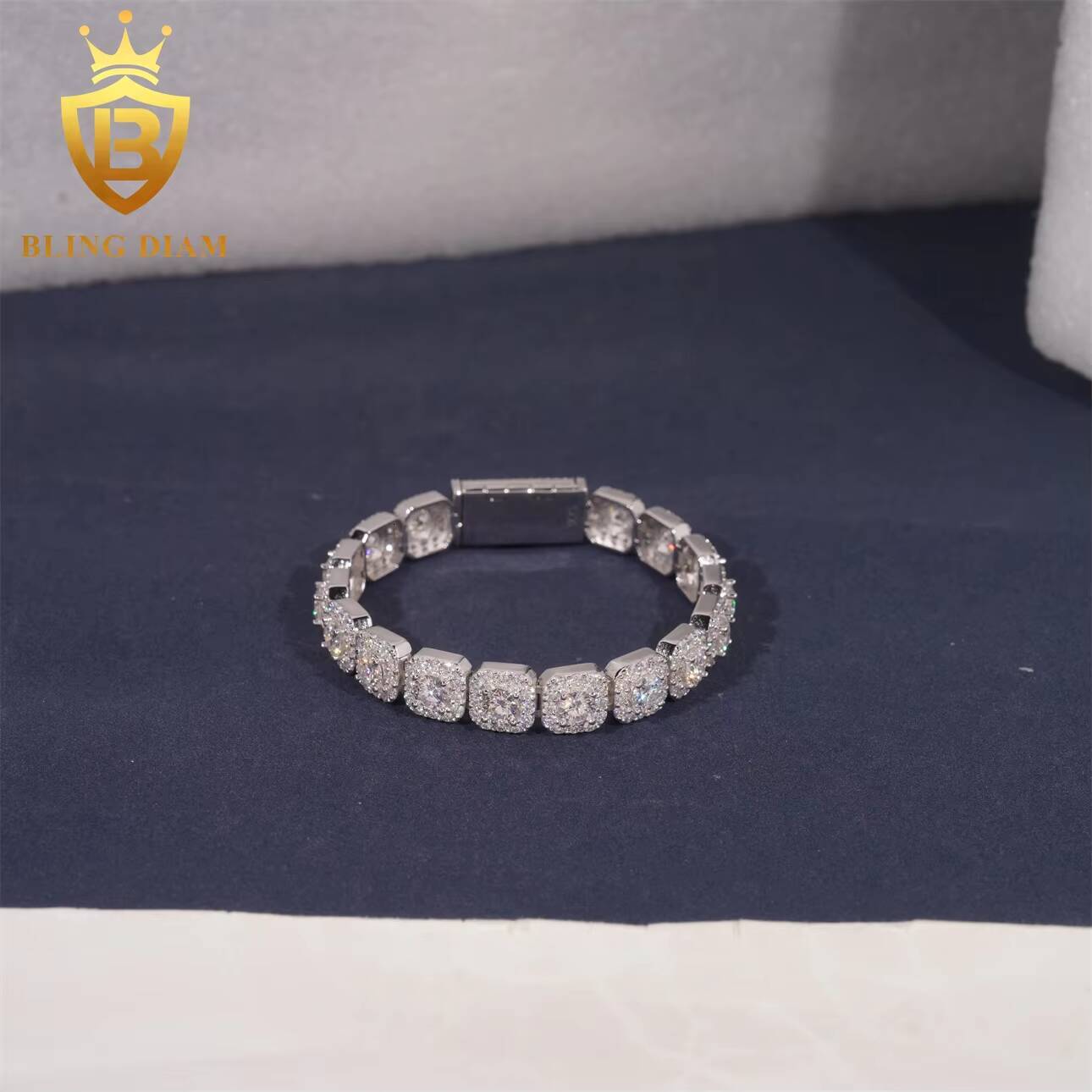 VVS Moissanite Diamond 10mm GRA Certificated Luxury Fashion Hip Hop Fine Jewelry Iced Out Necklace Miami Cuban Link Chain