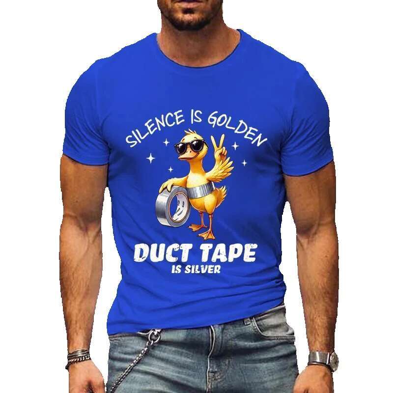 Men's short sleeved T-shirt, fun chicken pattern top, summer casual, fashionable, outdoor sweater, street hip-hop, plus size, men's clothing