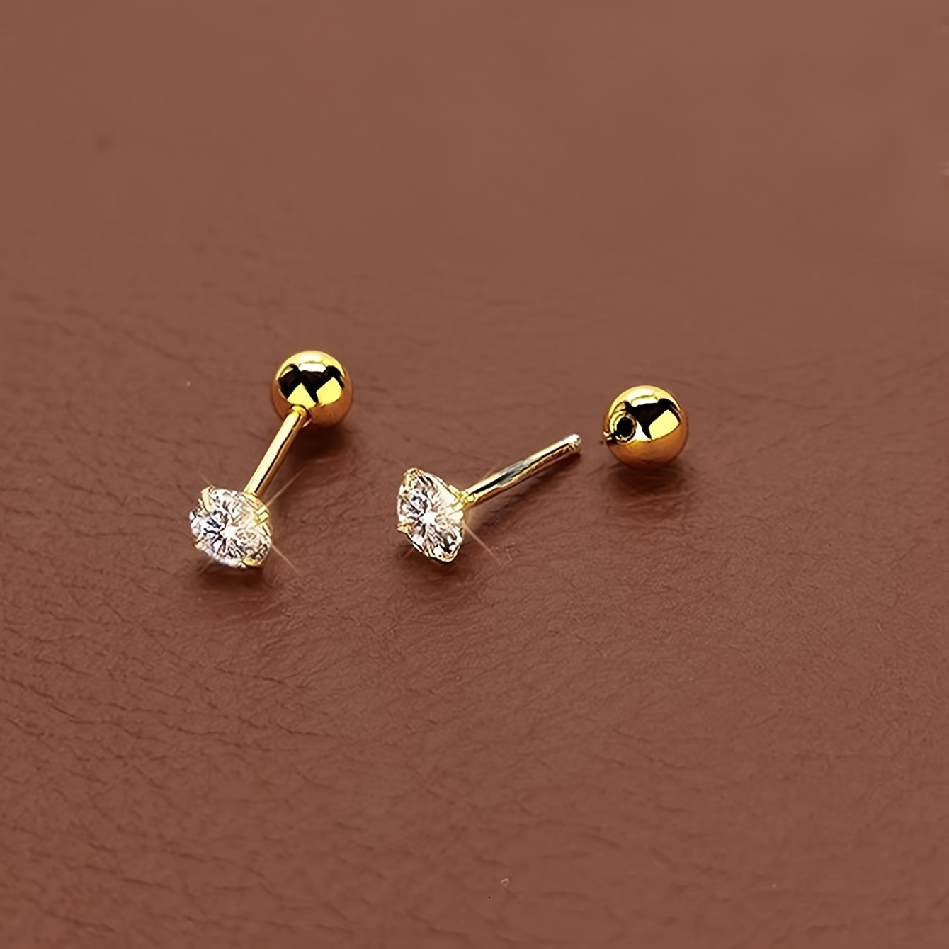 Top Source New Sparkg Zircon Inlaid with Gold Plated Stainless Steel Women's Earrings, and Accessories