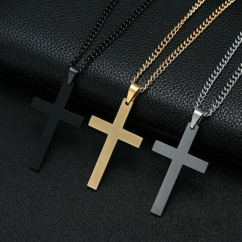 Fashionable, simple versatile necklace for both men and women, trendy cross pendant