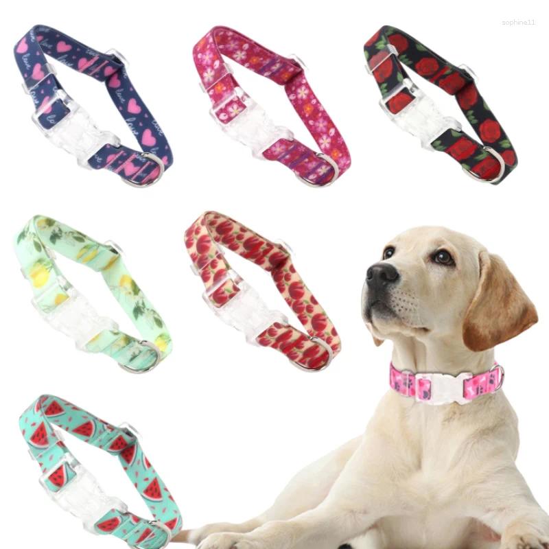 Update Colorful Vacation Pet Collar Durable Webbing Necklace For Small Large Dog Waterproof Adjustable Buckle Soft Collars Supplies