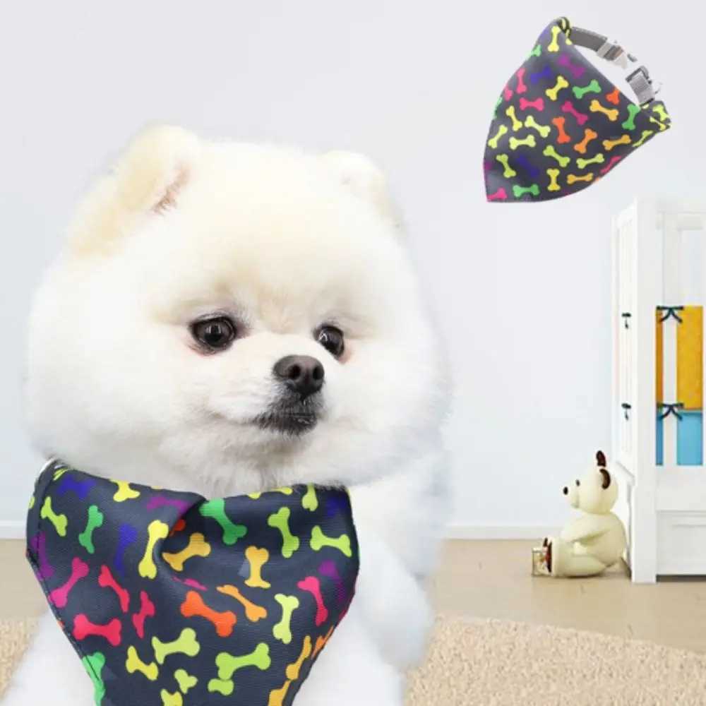 Cartoon pet Saliva towel adjustable dog and cat collar bib beauty curved design dog scarf pet accessories M250407