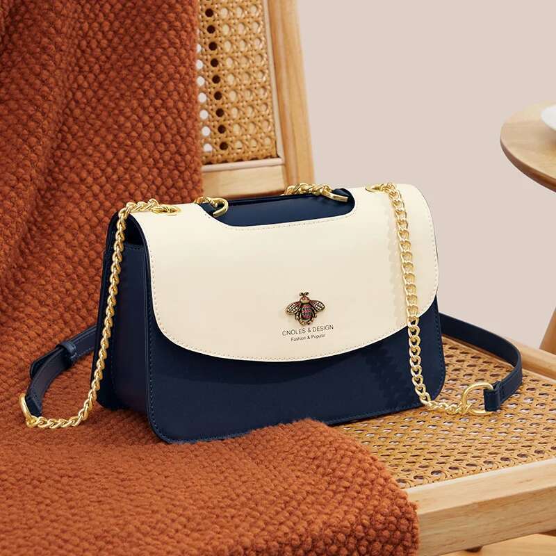 Cnoles Bee Chain Women Shoulder Handbag Versatile Brand Female Small Square Bag Lady Crossbody Bags