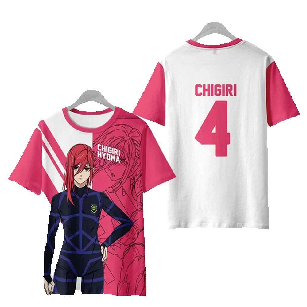 Men's women's animated T-shirts, 3D lockable blue printed streetwear, casual and fashionable