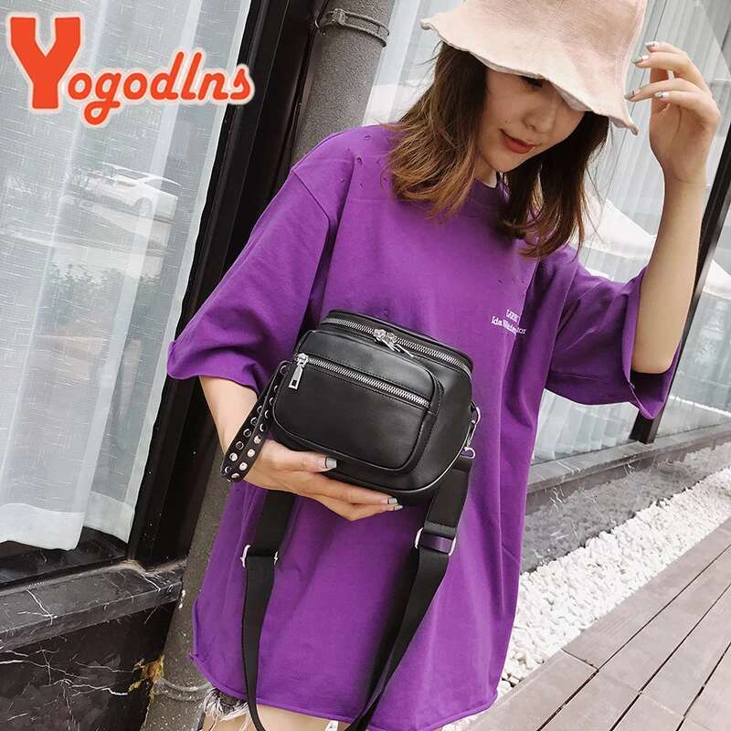 Ydlns Fashion For Women PU Leather Bucket Casual Small Round Shoulder Bags Brand Designer Lady Crossbody Bag