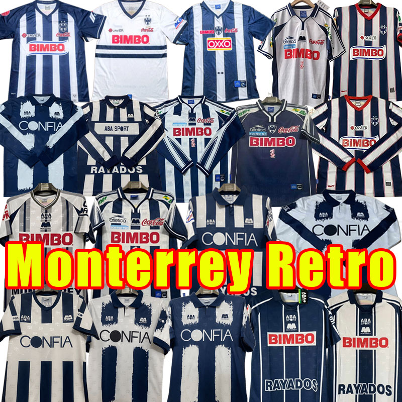 1998 1999 RETRO LIGA MX MONTERREY Soccer Jerseys R.Funes 1993 1994 1995 96 Men R. Funes Mori M.MEZA S.VEGAS RAYADOS Mexican League football shirt fans player Long sleeve