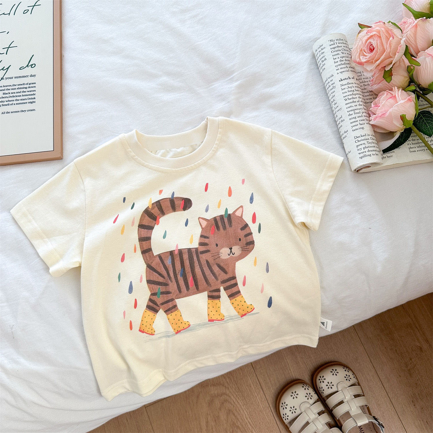 Ddmyshoesvip Pure Cotton Children S Summer New Cartoon Printed Short Sleeved T Shirt For Girls And Babies Cute Boys Casual Top
