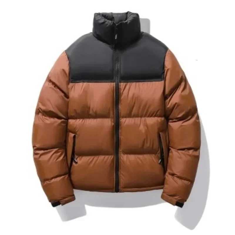 Winter new mens fashion thickened standing collar cotton-padded coat casual color patchwork cotton-padded coatT251107