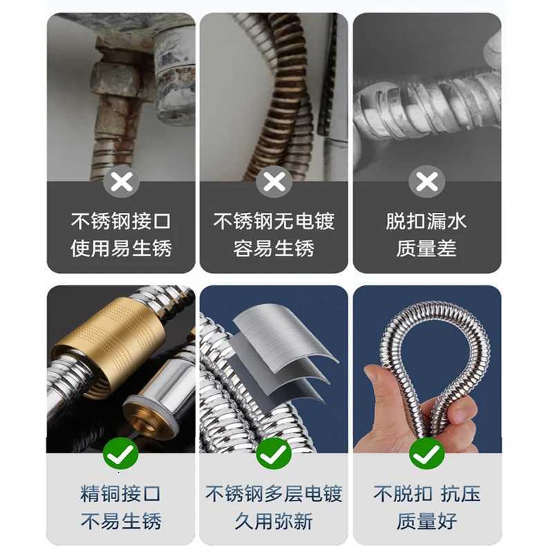 15/2/ Stainless Steel Hose with Brass Nut Extension Tube Bathro Shower Tube Extension Tube Water Pipe Bathro Accessories Y251107