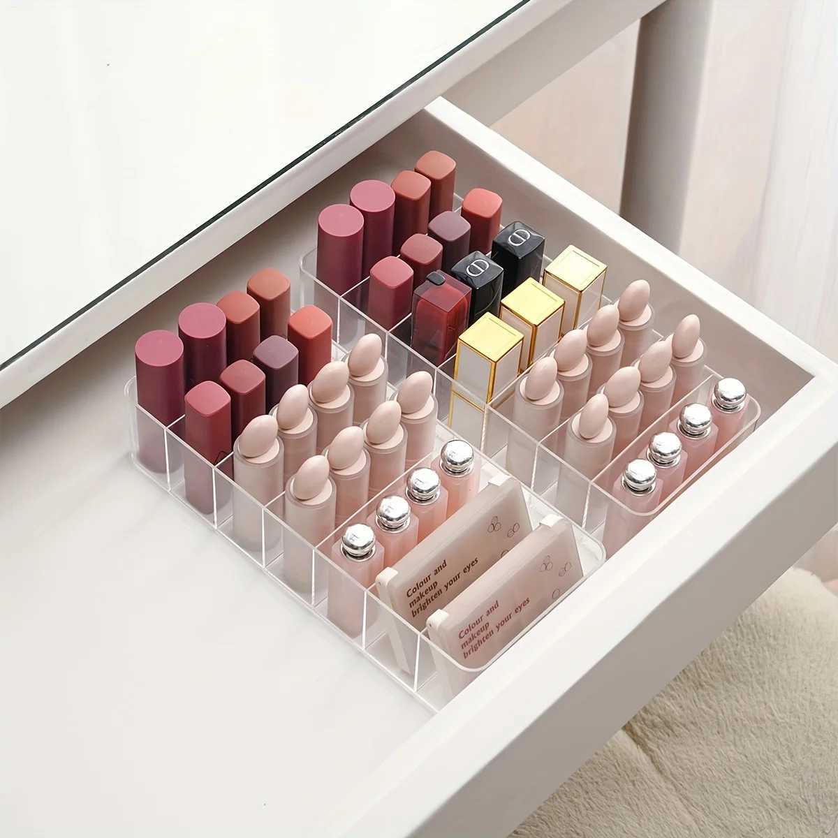 7 Grids Lipstick Organizer Clear Cosmetic Jewelry Box Lipstick Holder Display Rack Acrylic Makeup Organizer Lipstick Storage Box J251115
