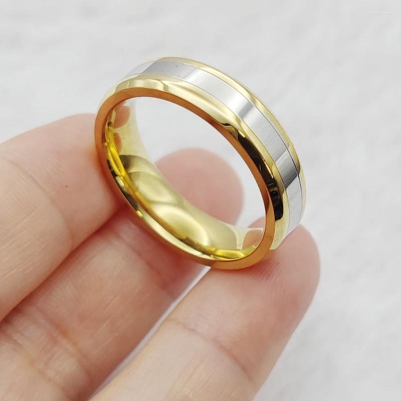 Wedding Rings USA Valentine's Day Jewelry Husband Man Golden Band Finger For Men Trending Jewellery 2025 Arrivals