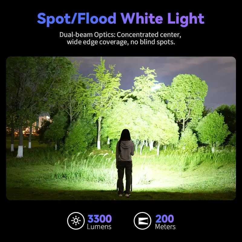 NEW SOFIRN SR23 3300LM Flashlight 6500K UV 365nm EDC Light 21700 USB C Rechargeable Dual Switch Torch with Magnetic TailcapW251106