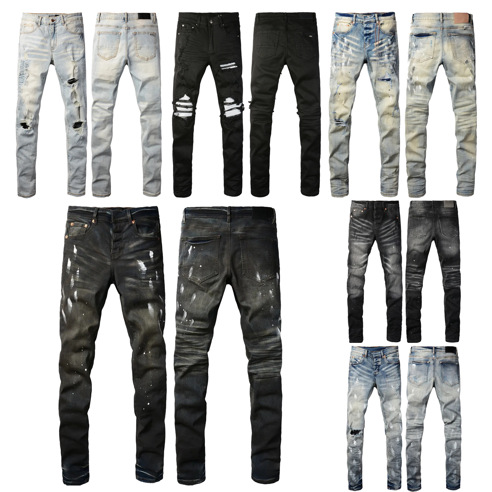 Purples Jeans For Mens Designer Jeans Flared Baggy Ksubi Jeans Men Black Ripped Denim Trousers Motorcycle Skinny Slim Fit Pants Purples Brands Jeans