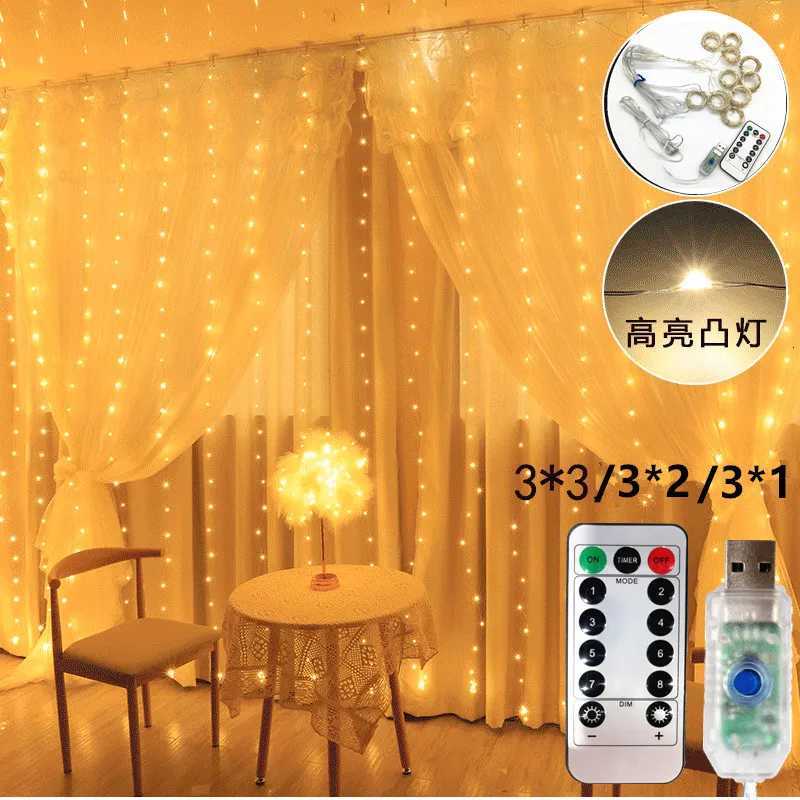 600/300 LED Window Curtain String Light Wedding Party Home Garden Bedroom Outdoor Indoor Wall Decorations W251107