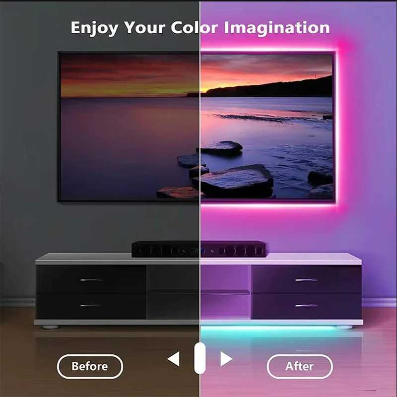 5V USB LED Lights 5050 RGB Led Strip Light Mutlicolor Lamp App Control Sync Music TV Backlight Tape for Room Decoration W251107