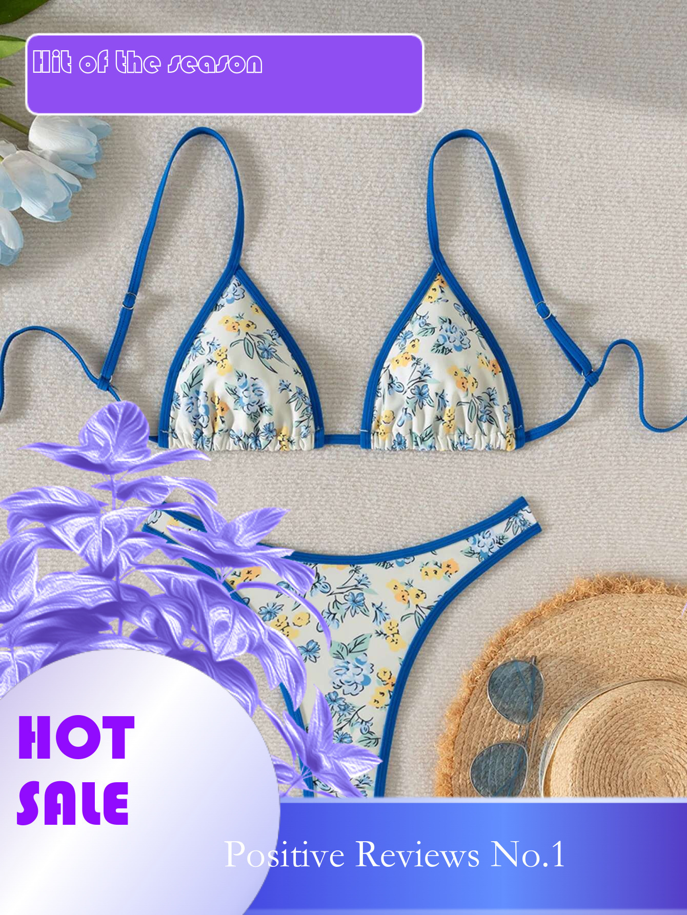Dongdumaoyi Sexy Micro Bikini Women Blue Floral Print Push Up Thong Swimsuit Brazilian Beach Bathing Suit Holiday Swimwear Biquini