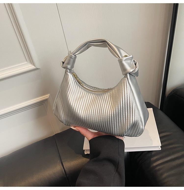 2025S Designer Women S Bag Hand Held Pleated Women S New Single Shoulder Small Square Bag French High End Feeling Simple And Western Style Hand Held C