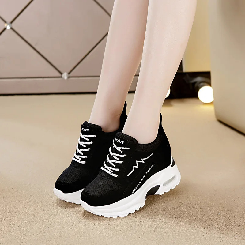 Trendy Womens High Rise Single Shoes 2024 Thick Soled Casual Sports Womens Shoes Zapatillas Mujer Platform Zapatos Mujer 250402