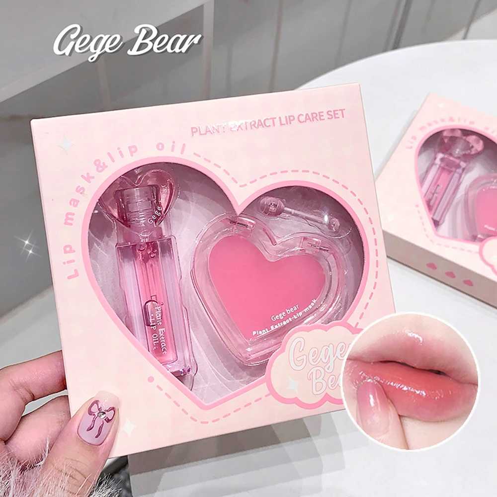 Gel bear plant extract lipstick set moisturizing lipstick gloss set moisturizing colorless moisturizing W250407