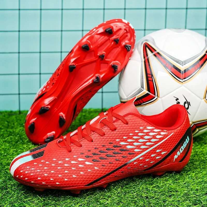 Men Football Breathable Indoor Training Soccer Shoes Futsal Long Spikes Ultralight Non-Slip Outdoor Sport Cleats Grass