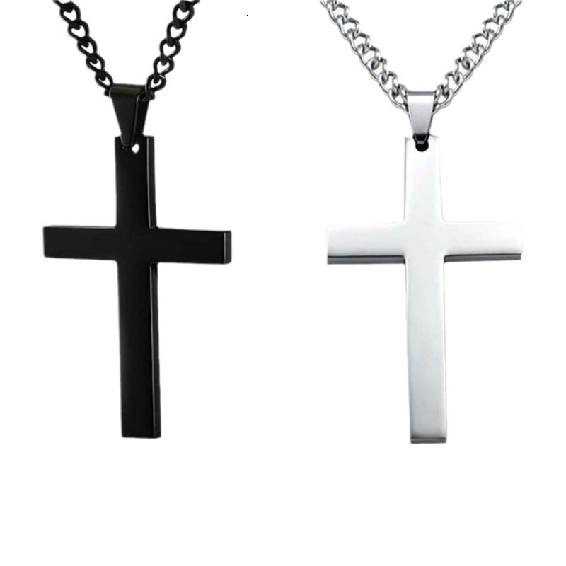Fashionable, simple versatile necklace for both men and women, trendy cross pendant