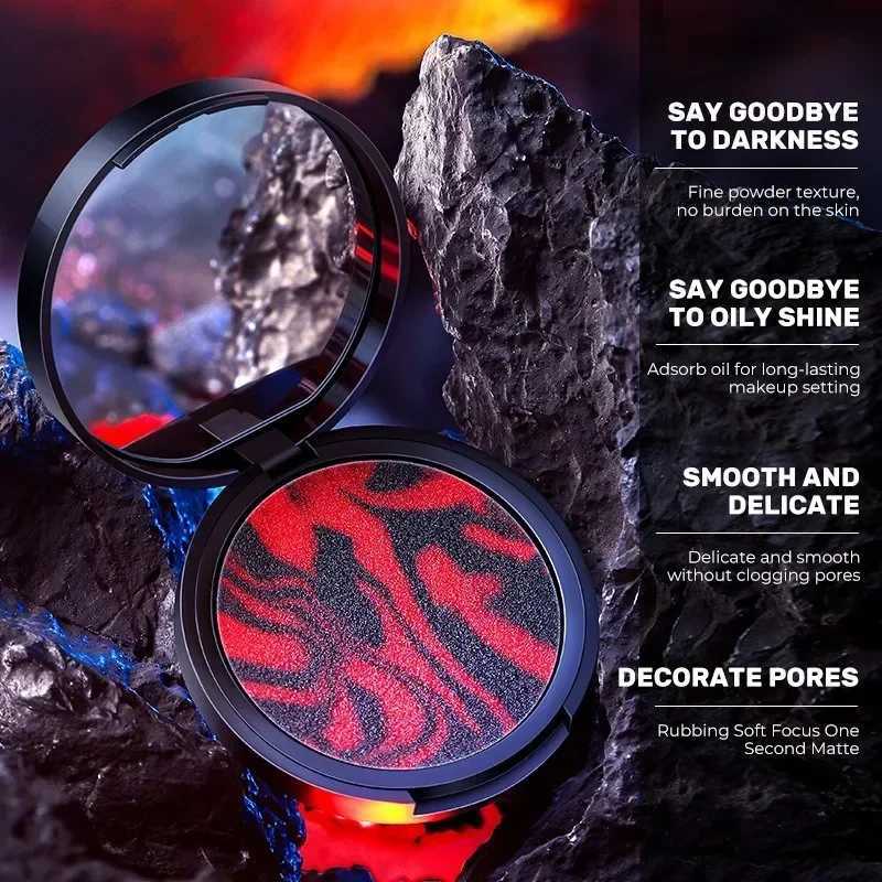 Oil control setting powder durable waterproof concealer transparent jelly matte compact facial powder cake with puff makeupXJ250407