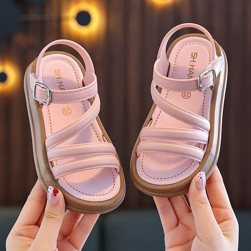 Girls Sandals Summer Casual Children Sandals Girls Flat Shoes Fashion Casual Non Slip Kids Beach Shoes 250407