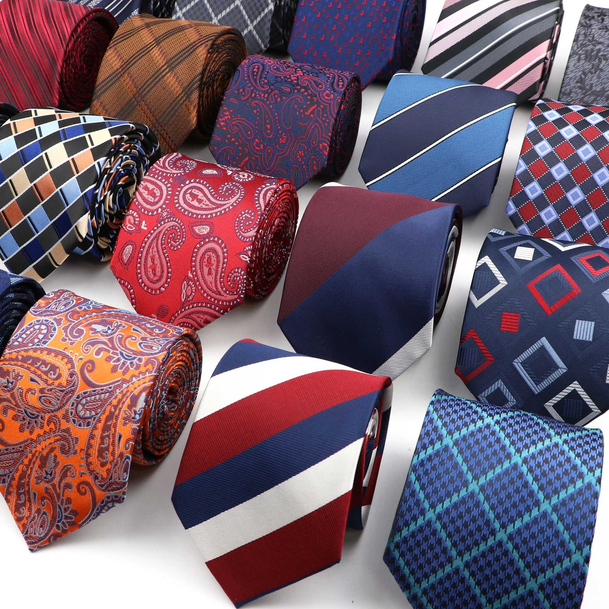 New Mens Classic Luxury Tie 8cm Striped Paisley Plaid All-Match Jacquard Necktie For Business Wedding Pr Daily Wear Accessory X250407