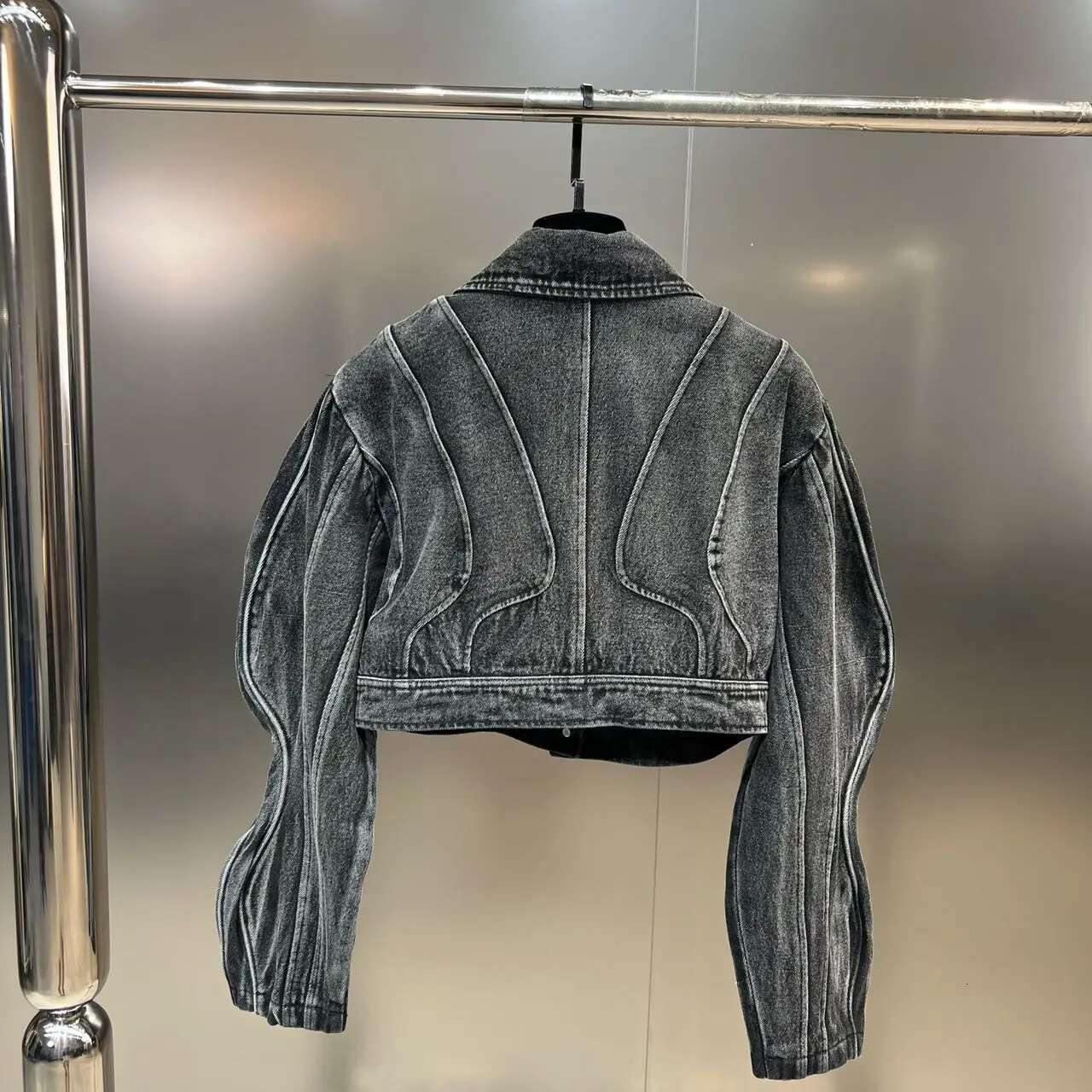 Getspring Jacket Puff Sleeve Short Denim Coat Leisure Fashion Autumn Winter Coats And Jackets Women 2022