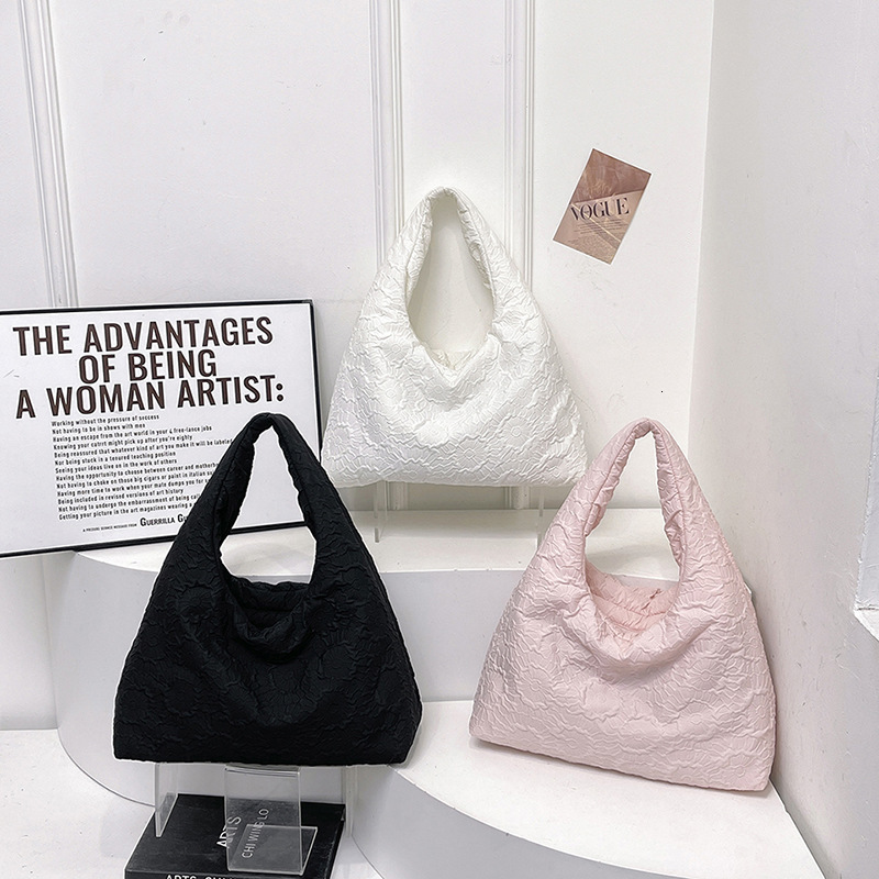 2025S Designer Women S Bag New Cotton Padded Single Shoulder Women S Bag With Hidden Flower Casual Underarm Bag Fashionable And Versatile Minimalist S
