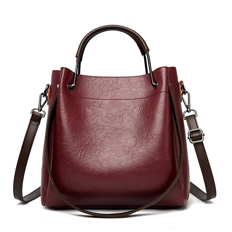 2025 New Bucket Bag Women's Retro Fashion Large Capacity Tote Bag Commuter Hand Bill Shoulder Crossbody Bag