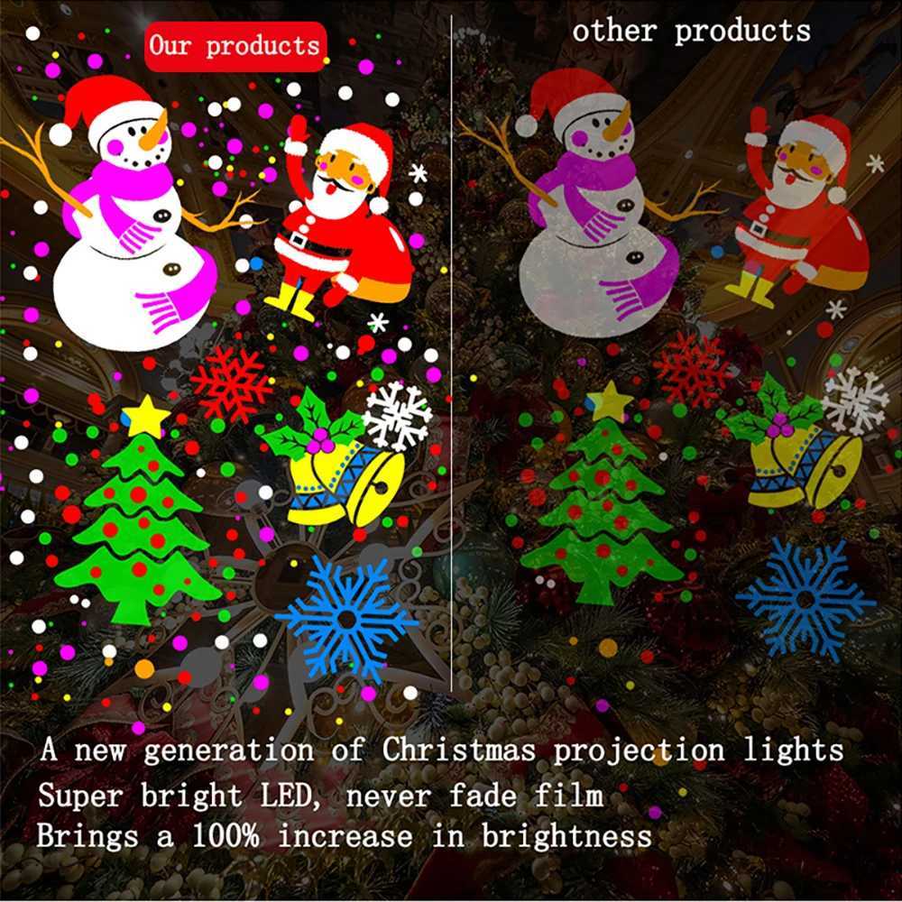 Snowflake Christmas Laser Projector Light 16 patterns Waterproof Rotating Christmas LED Stage Lights Christmas Decoration W251107